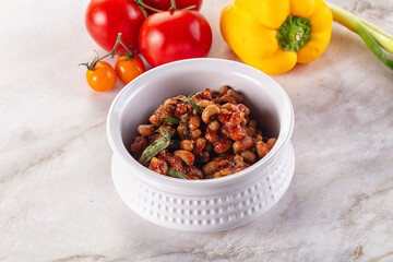 Black eye beans wutg tomato sauce
