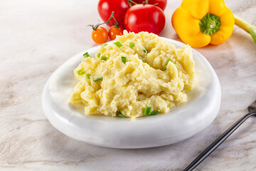 Mashed potato with green onion
