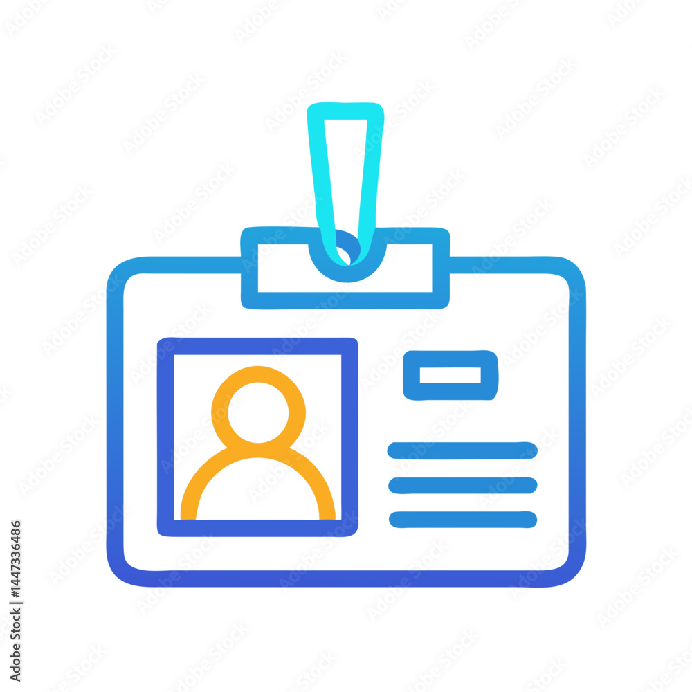 Aufkleber identification badge card icon representing personal id, access pass, and employee credentials