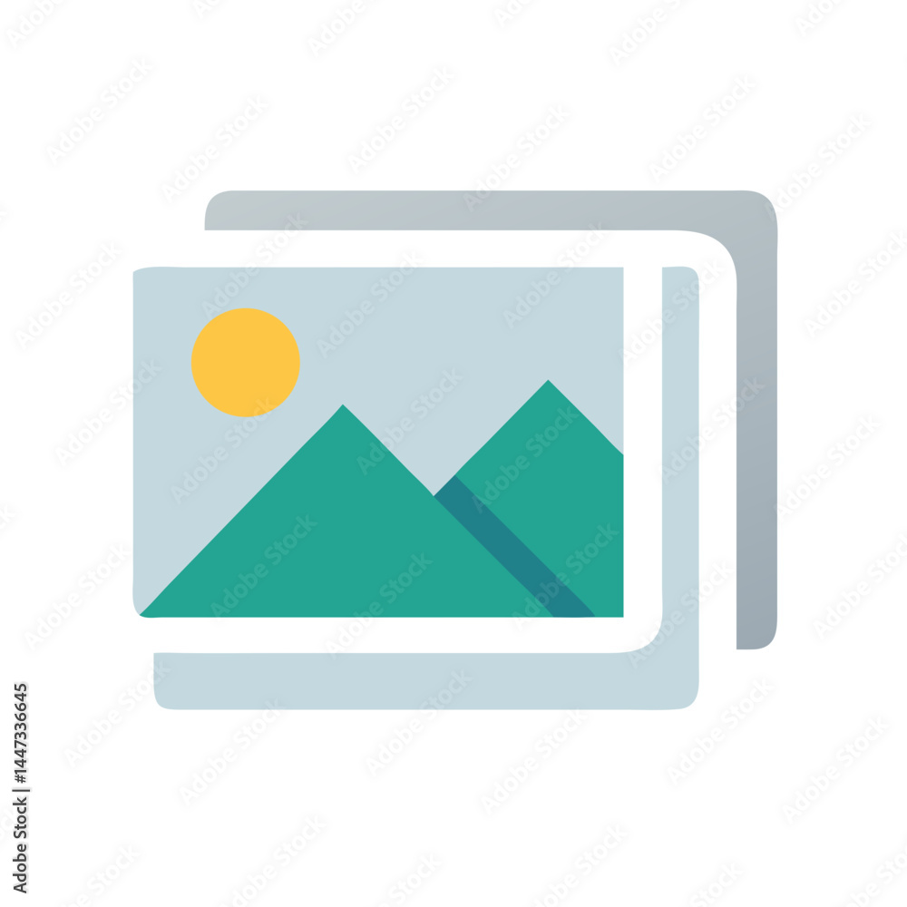 Fototapete image gallery with landscape icon representing photo collection and visual media display