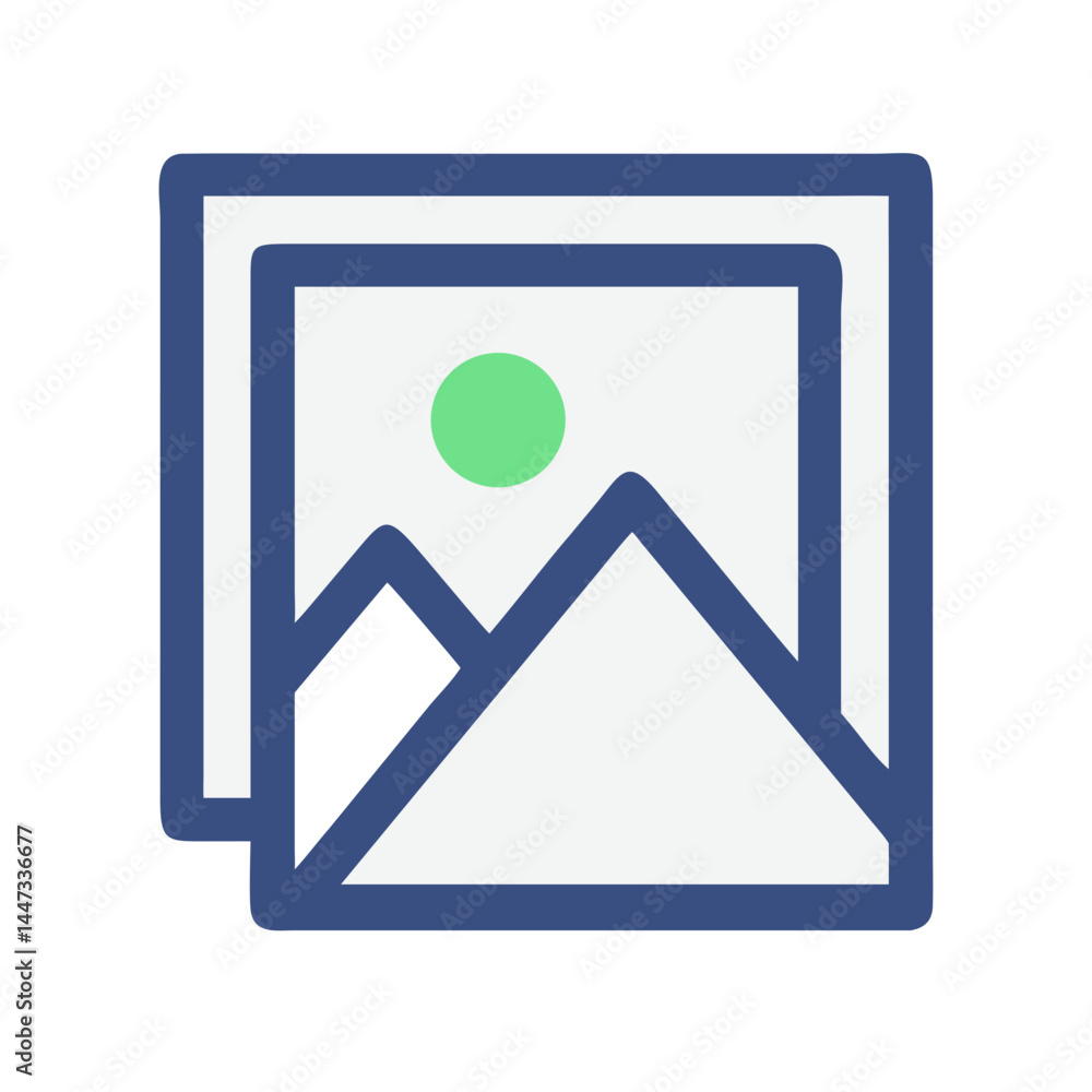 Poster image gallery with landscape icon representing photo collection and visual media display