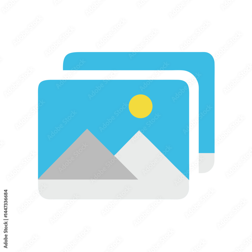 Fototapete image gallery with landscape icon representing photo collection and visual media display