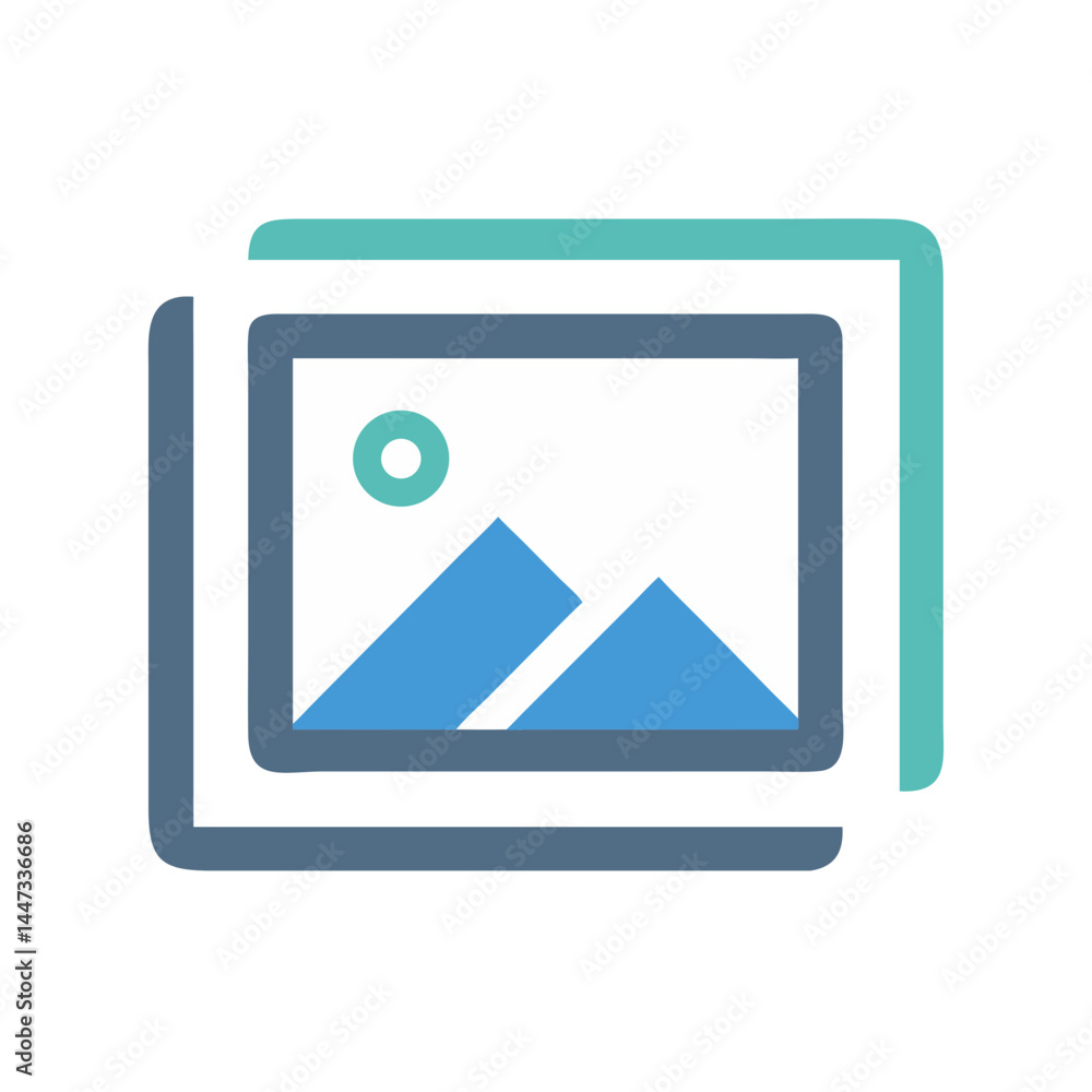 Fototapete image gallery with landscape icon representing photo collection and visual media display