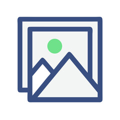 Image Gallery with Landscape Icon Representing Photo Collection and Visual Media Display