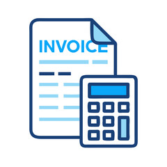 Invoice Billing with Calculator Icon Representing Financial Accounting and Payment Management