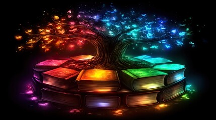 Illuminated books & tree of knowledge