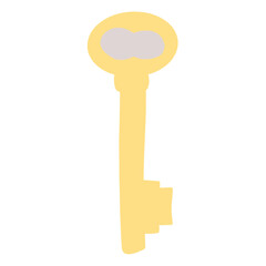 flat vector design key gold illustration
