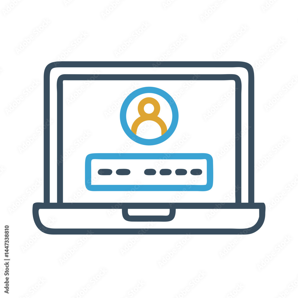 Aufkleber Laptop with User Login Icon Representing Account Access and Secure Authentication