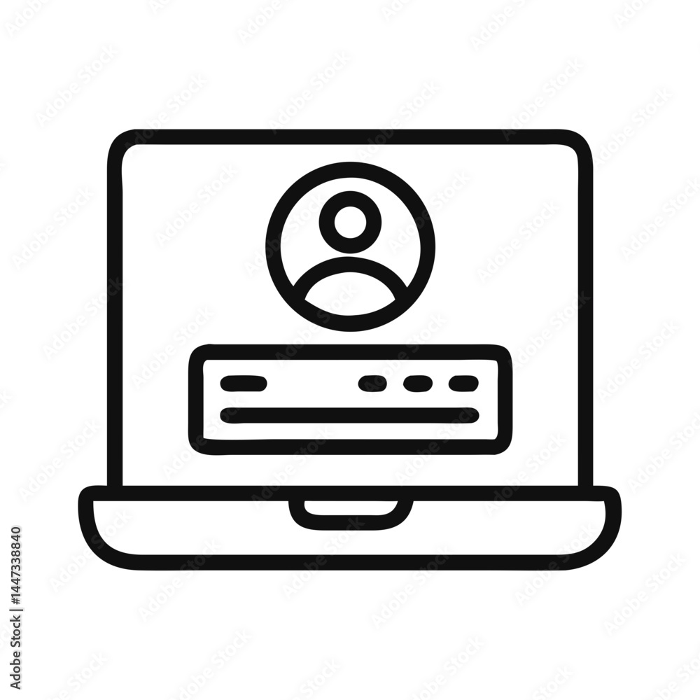 Poster Laptop with User Login Icon Representing Account Access and Secure Authentication