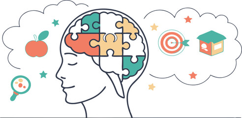 Creative Puzzle Pieces Forming a Mindful Message