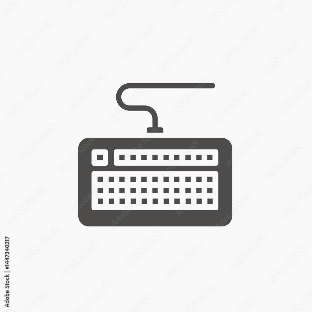 Fototapete computer keyboard related vector icon. keypad isolated on white background. vector illustration.