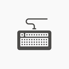 Computer Keyboard related vector icon. keypad Isolated on white background. Vector illustration.