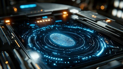 Futuristic biometric fingerprint scanner