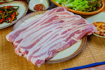 Pork belly sold in Korea is delicious