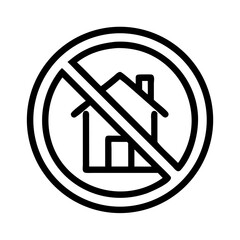No Housing Zone Symbol Icon Representing Property Restrictions and Zoning Laws