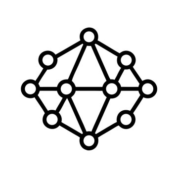 Neural Network Dot Connection Icon Representing Machine Learning and Artificial Intelligence