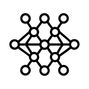 Neural Network Dot Connection Icon Representing Machine Learning and Artificial Intelligence