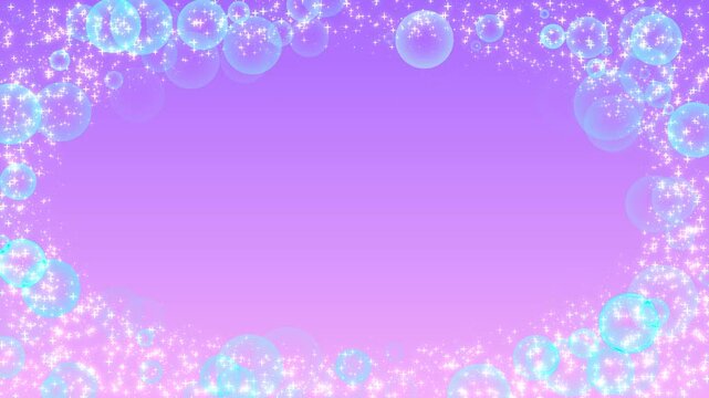 Background for title animation: Glittering bubble frame animation: Disney-style background animation