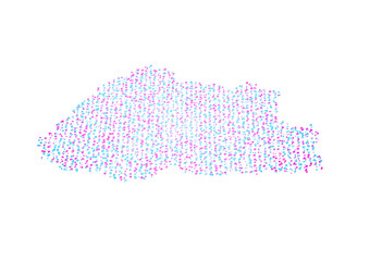 Illuminated Bhutan Digital Data Map Pink And Blue Neon Glowing Particles 3D Illustration