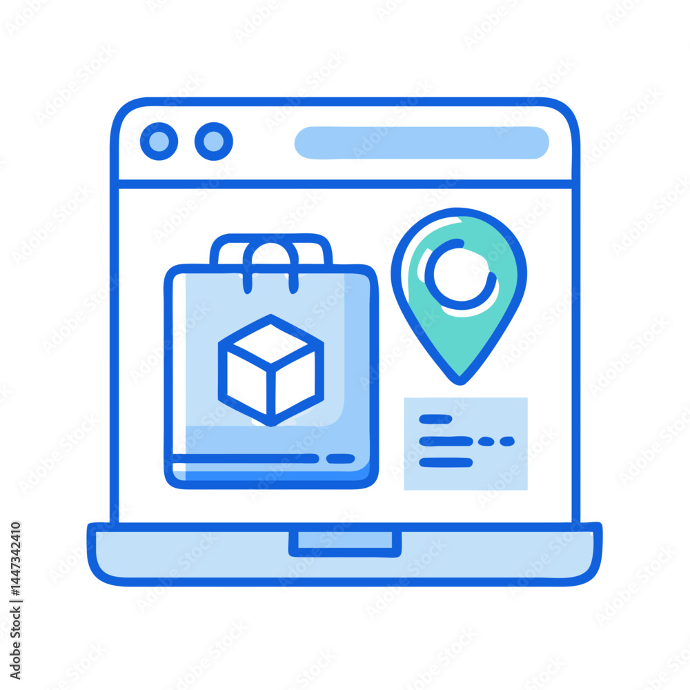 Poster online parcel tracking interface icon representing shipment monitoring and delivery status
