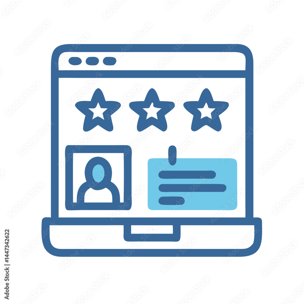 Poster Online Review and Comment Dashboard Icon Representing User Feedback and Rating Management