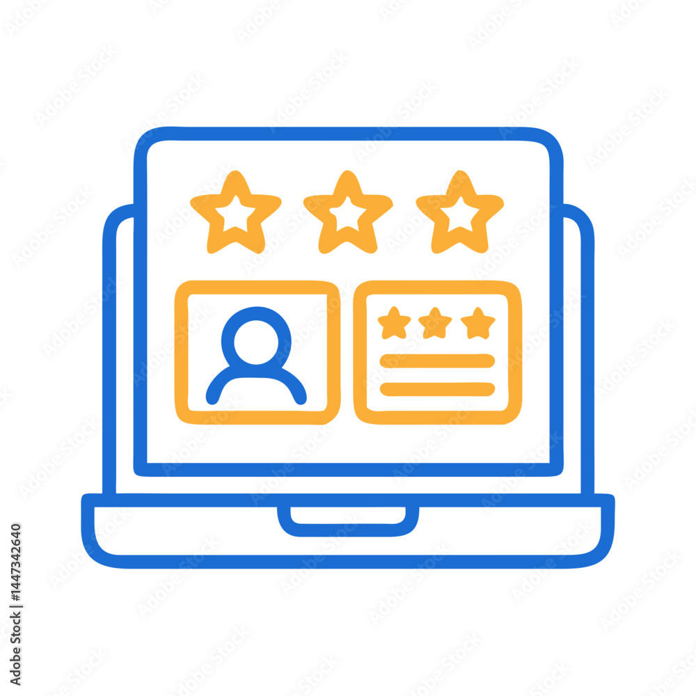 Poster Online Review and Comment Dashboard Icon Representing User Feedback and Rating Management