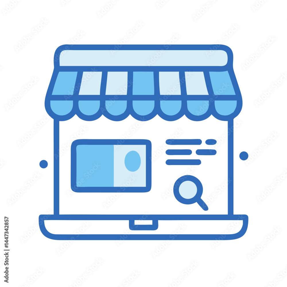 Poster Online Storefront Interface Display Icon Representing E-Commerce Platform and Virtual Shopping Experience