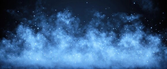 Obraz premium A dark background with blue shimmering fog