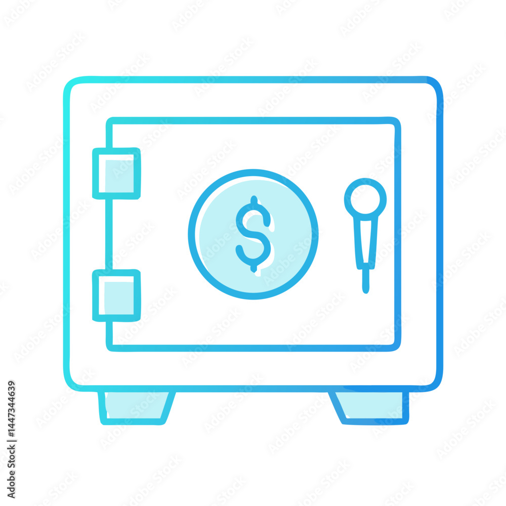 Aufkleber safe deposit secure box icon representing asset protection and storage security