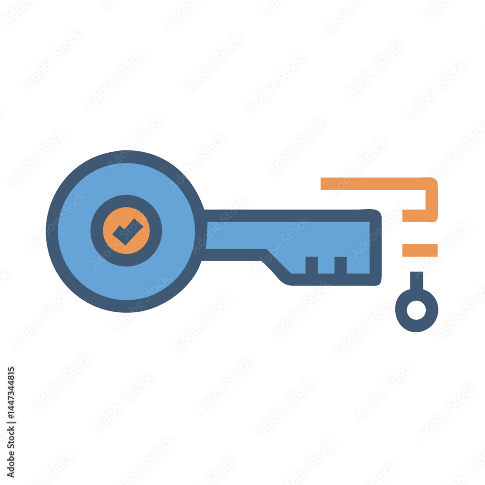 Poster Security Access Key Icon Design Representing Authentication and Data Protection