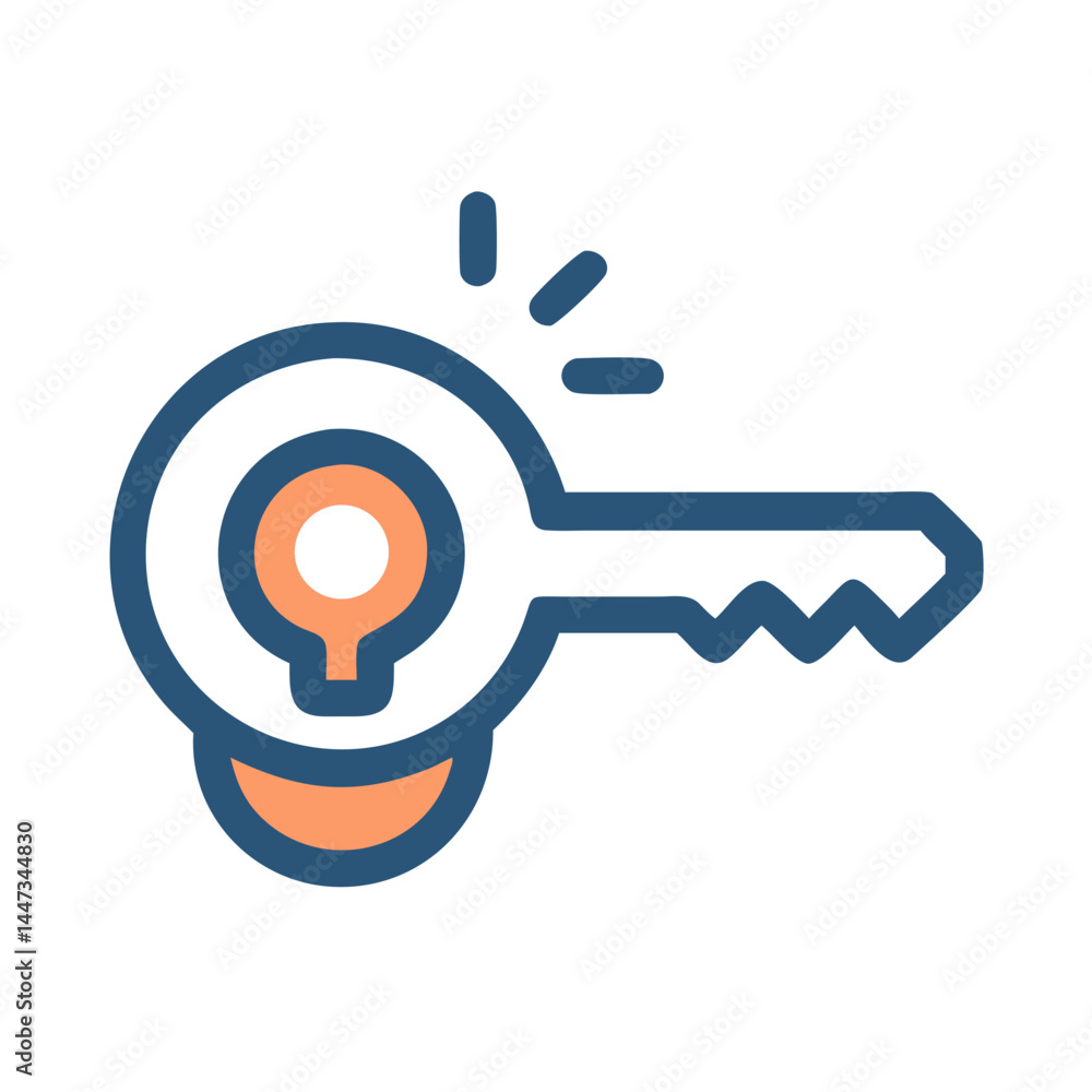 Aufkleber Security Access Key Icon Design Representing Authentication and Data Protection