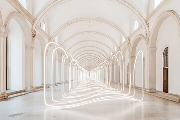 Fototapeta premium space rendering light based sculptures in photorealistic virtual AI