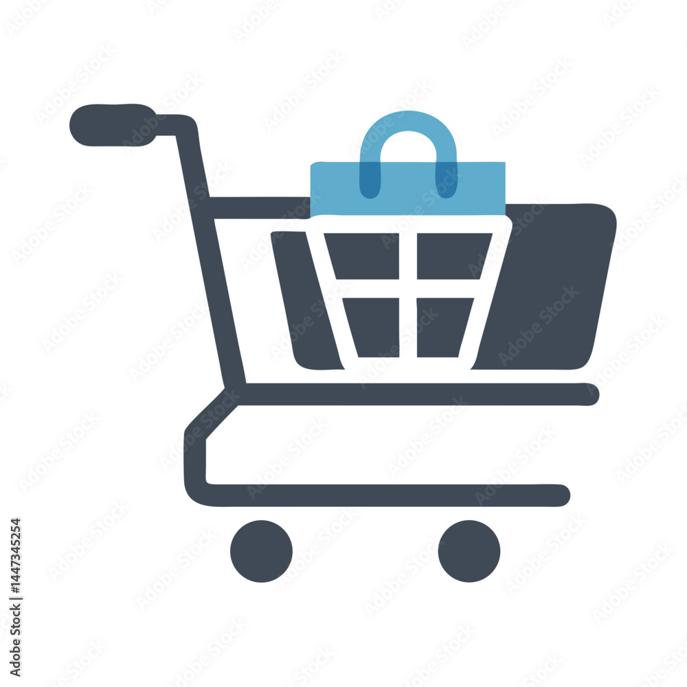 Aufkleber shopping cart checkout terminal icon representing online purchase and payment process