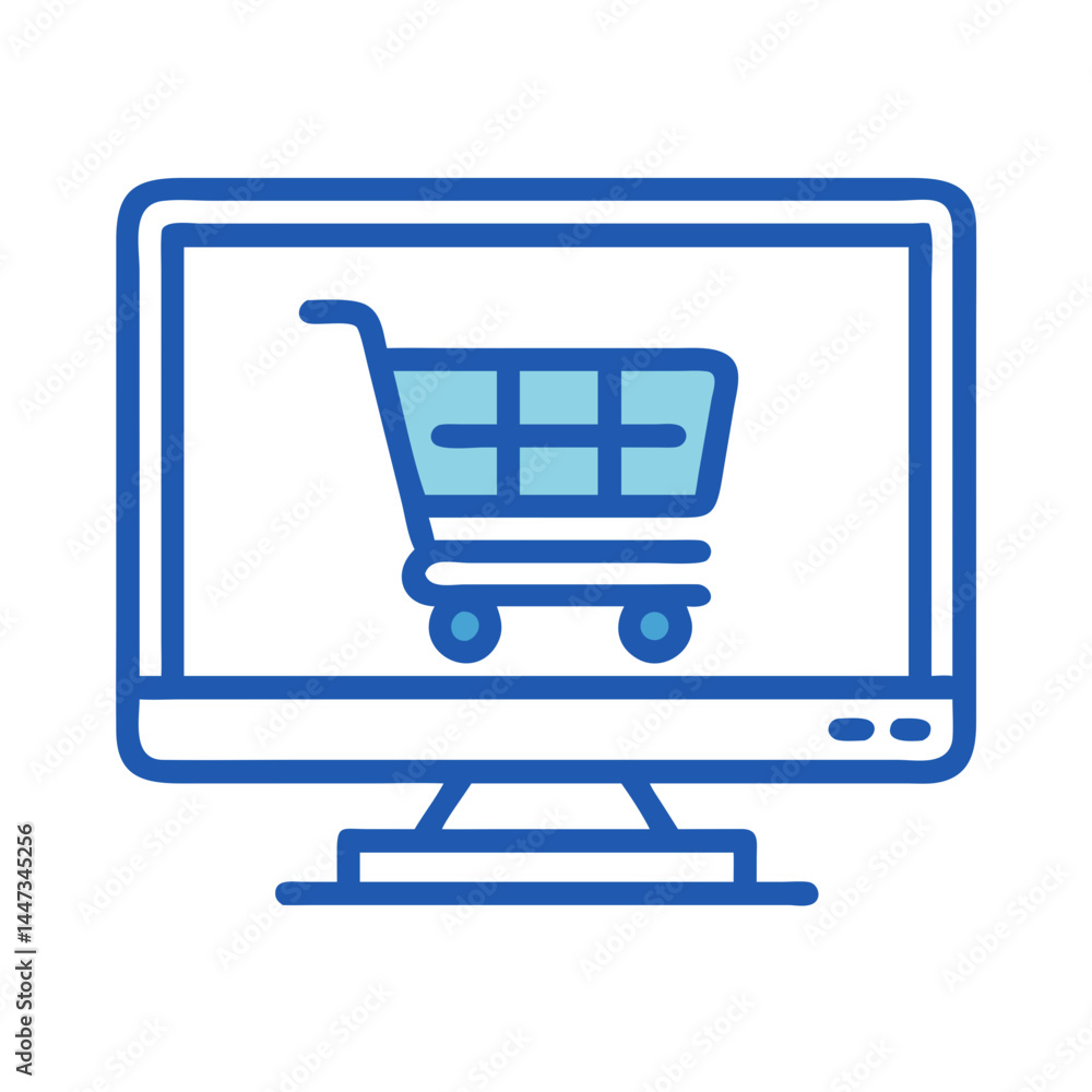 Aufkleber shopping cart checkout terminal icon representing online purchase and payment process