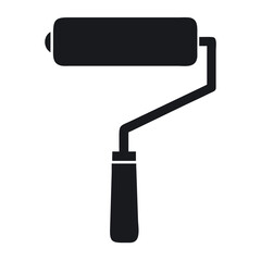 Vector Paint Roller Icon - Modern Tool Design for Home Improvement Graphics