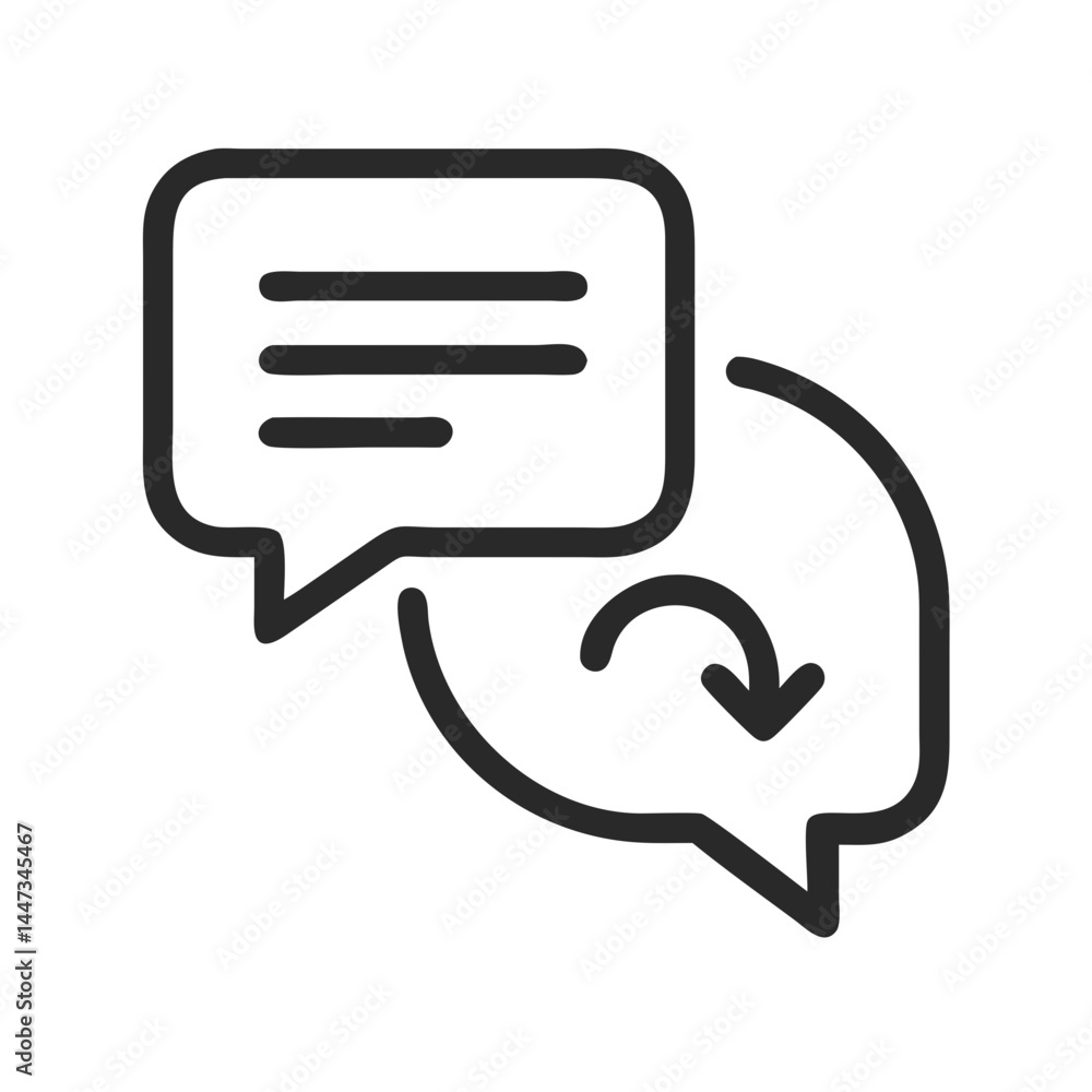 Poster Speech Bubble Message Exchange Icon Representing Communication and Conversation