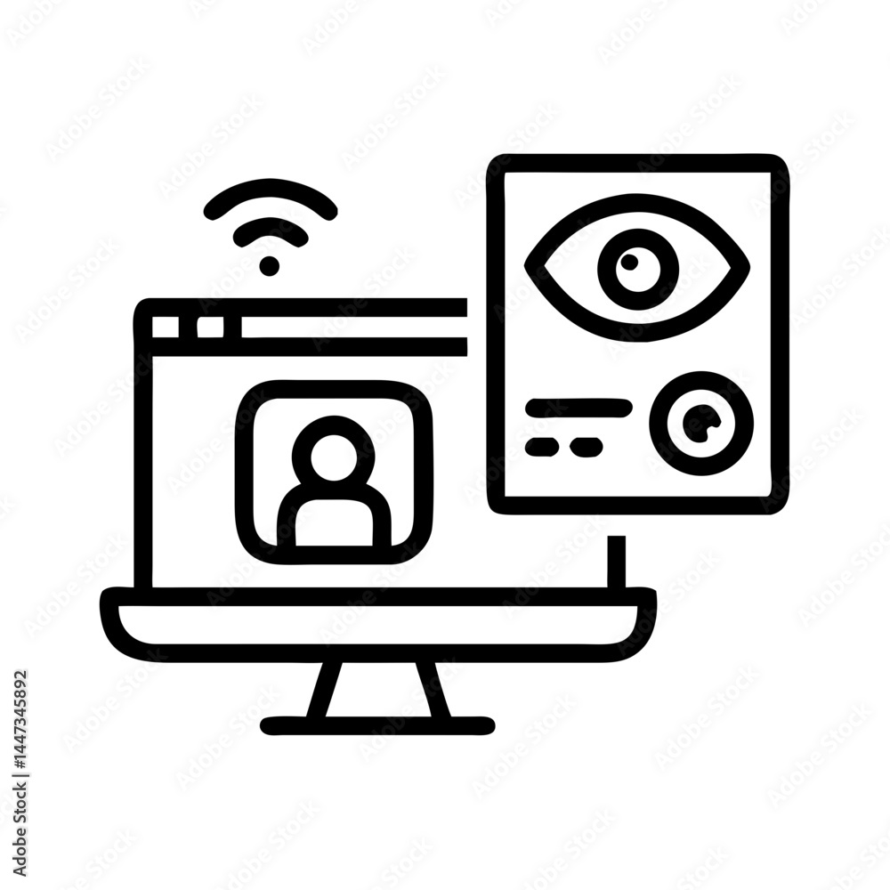 Poster surveillance and privacy monitoring icon representing security and data protection