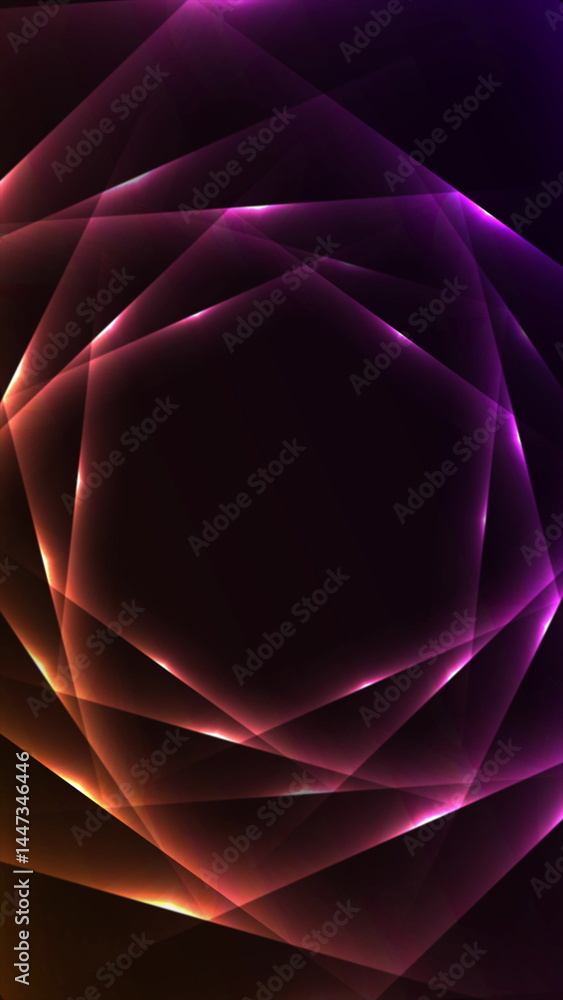 Aufkleber violet orange neon laser hexagonal shapes abstract hi-tech background