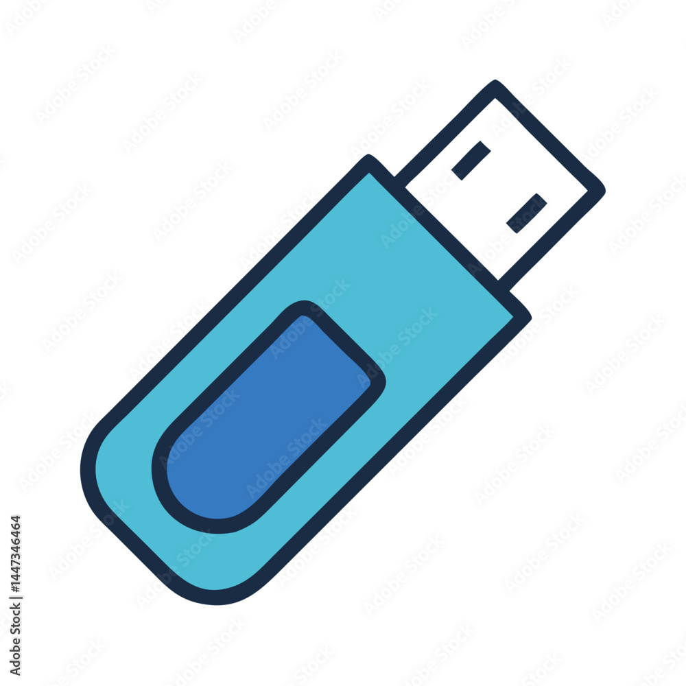 Leinwandbilder USB Flash Drive Data Storage Icon Representing Portable Storage and File Transfer