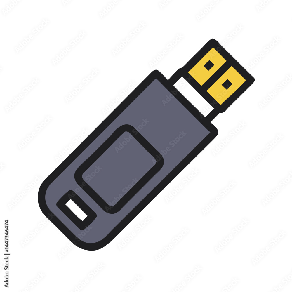 Fototapete usb flash drive data storage icon representing portable storage and file transfer
