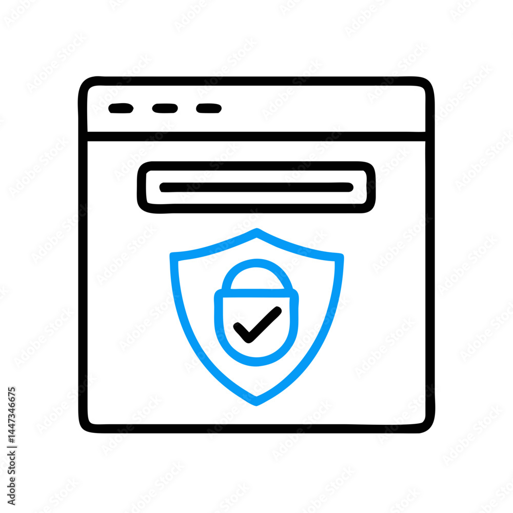 Leinwandbilder vpn browser window icon representing secure online browsing and privacy protection