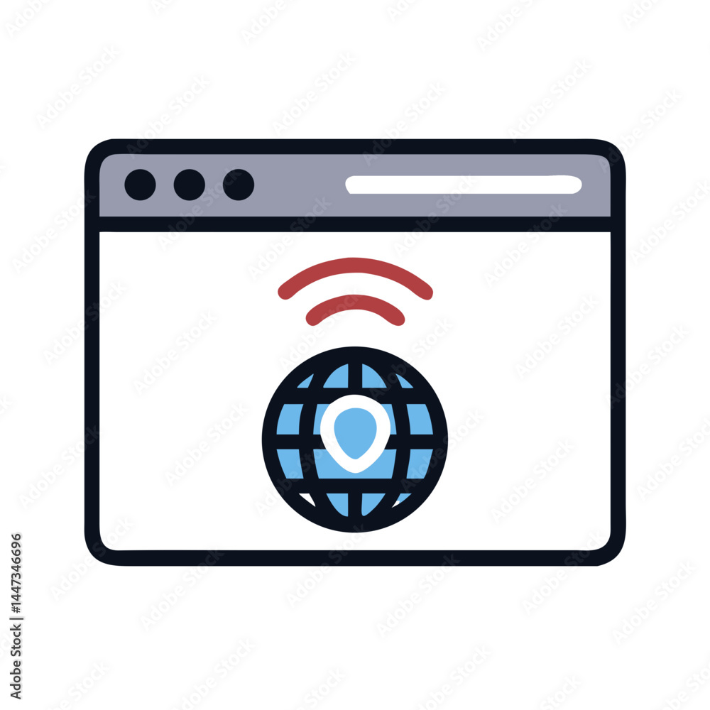 Poster VPN Browser Window Icon Representing Secure Online Browsing and Privacy Protection