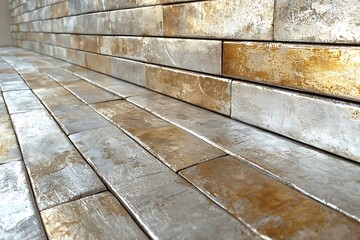 Metallic textured wall and floor