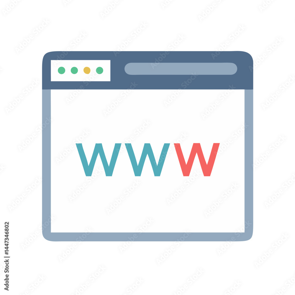 Poster Web Browser with WWW Text Icon Representing Internet Navigation and Online Access