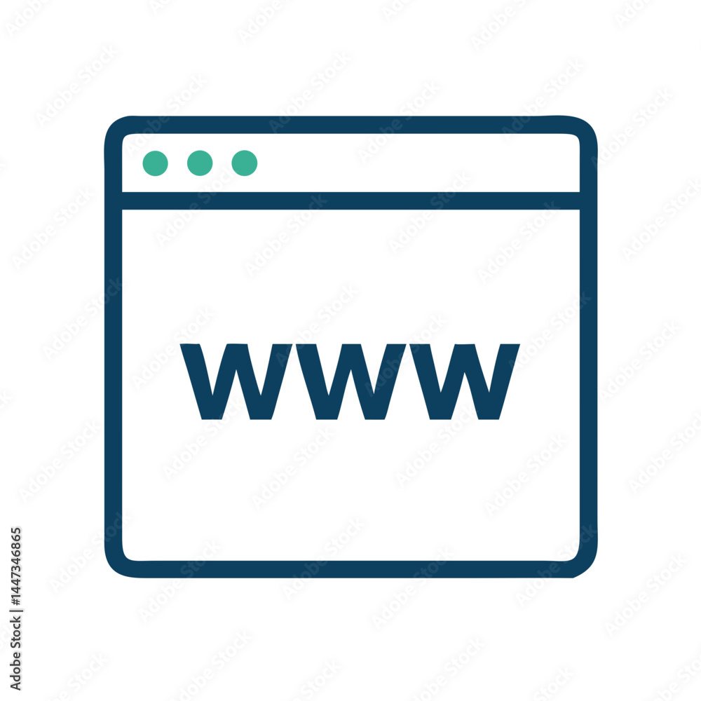 Poster Web Browser with WWW Text Icon Representing Internet Navigation and Online Access
