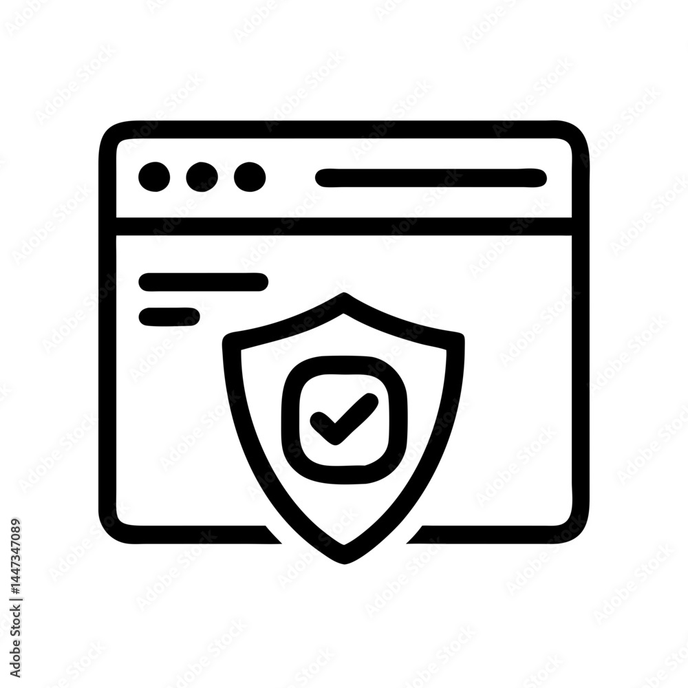 Fototapete website data privacy and security shield icon representing online protection and user confidentialit