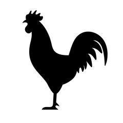 Majestic Silhouette of a Rooster Symbolizing Strength, Pride, and Rural Heritage
