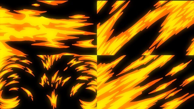 Hand Drawn Fire Cartoon Anime Transition Pack