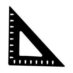 Stylized Right Triangle Ruler with Rounded Features and Calibration Marks Illustration