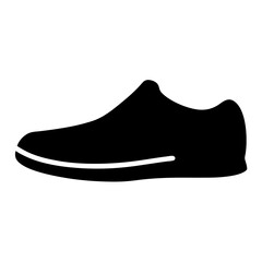 Minimalist black sneaker illustration on a white background with simple design